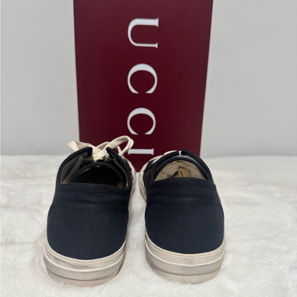 Gucci Men's Black Sneakers with Red and Green Accents - Picture 3 of 5